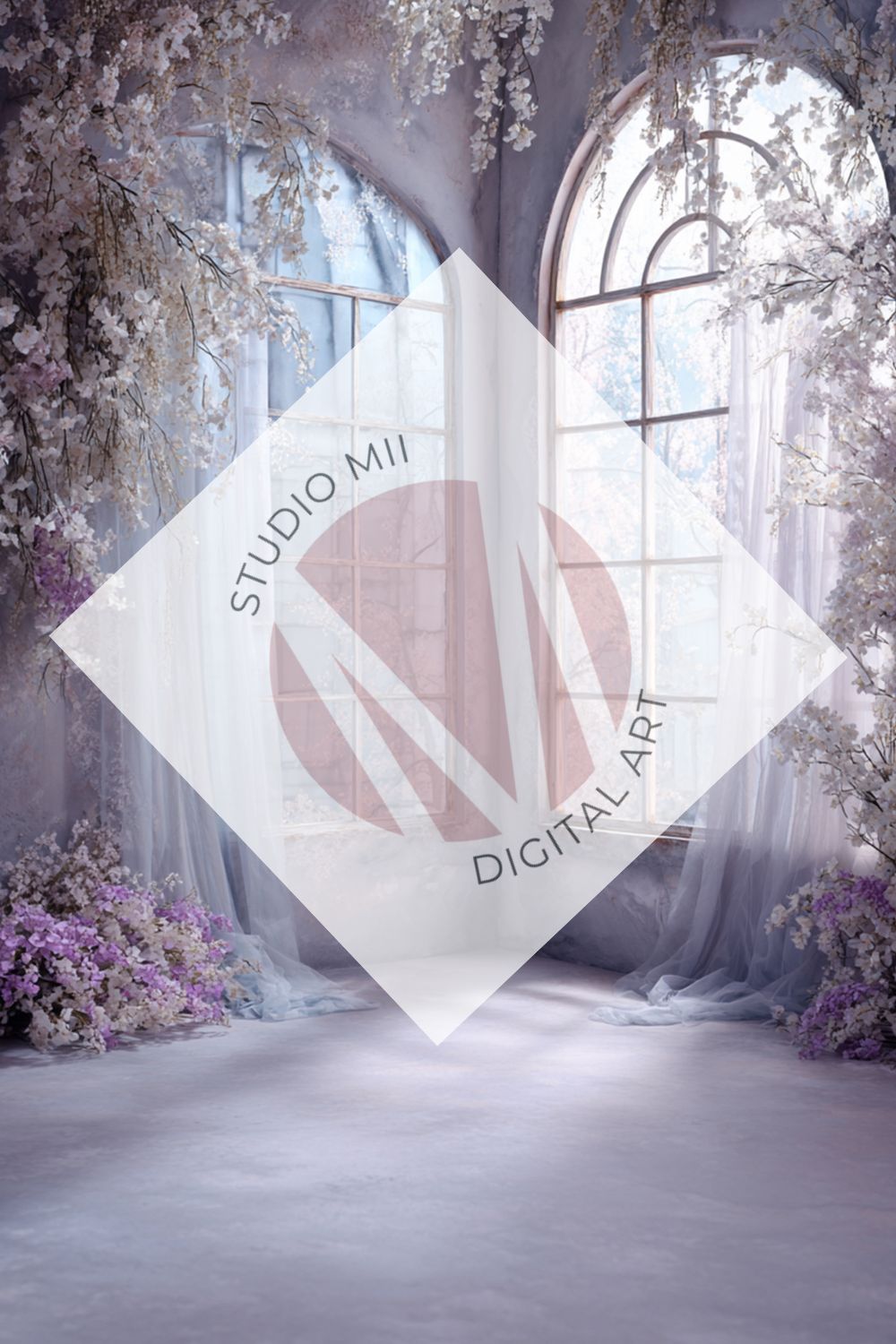 Lavender Floral Window Digital Backdrop Collection – Fine Art Photography Backgrounds - Studio Mulder