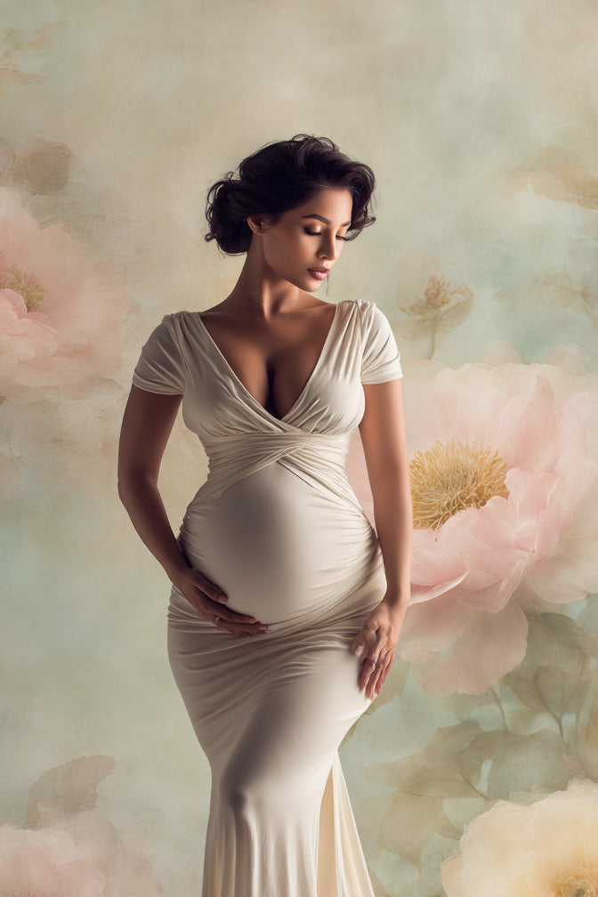 Alyssa Flower Handcrafted Canvas Style Digital Backdrops, Maternity Photoshoot Backgrounds, Flower Texture Overlays, Flower Fine Art Backdrop Designs, Photoshop Overlay Textures