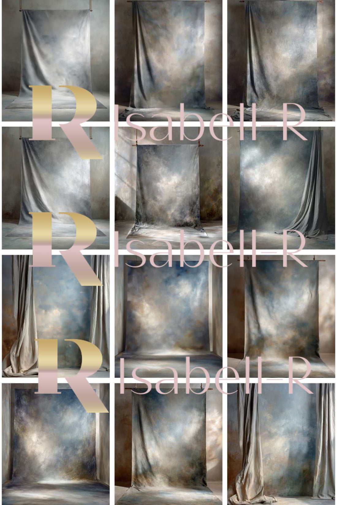 Rustic Painterly Studio Backdrop – Warm &amp; Cool Tones | Digital Photography Background Set of 12 | High - Resolution Backdrops for Portraits &amp; Branding - Mii - Estilo