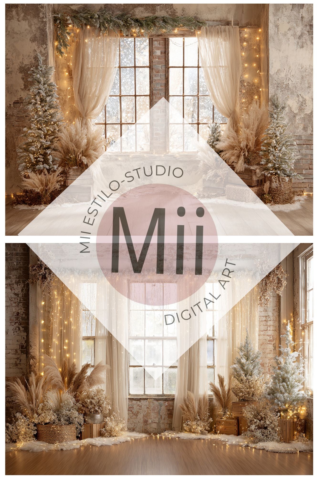 Rustic Snowy Christmas Window/Loft - Mii - Estilo
