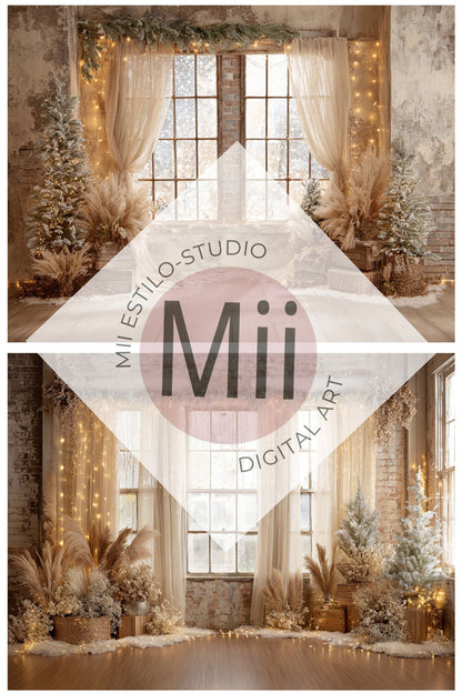 Rustic Snowy Christmas Window/Loft - Mii - Estilo