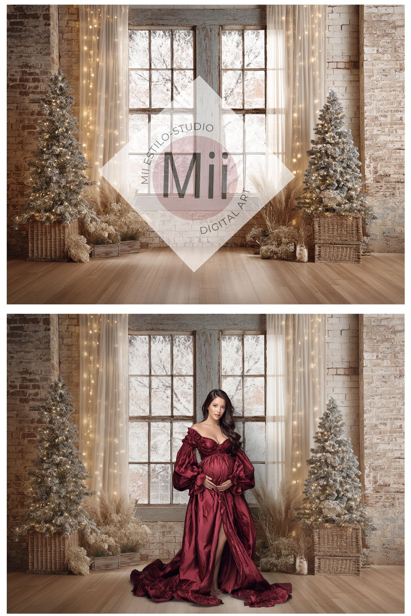 Rustic Snowy Christmas Window/Loft - Mii - Estilo