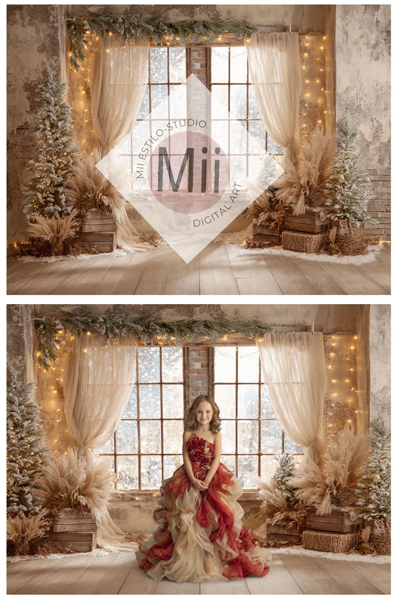 Rustic Snowy Christmas Window/Loft - Mii - Estilo