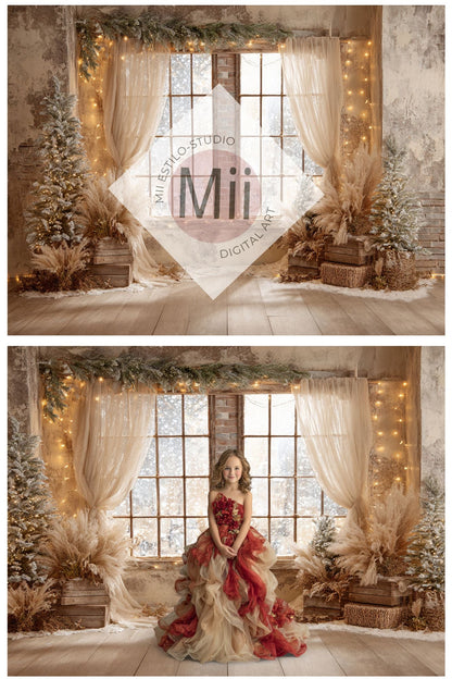 Rustic Snowy Christmas Window/Loft - Mii - Estilo