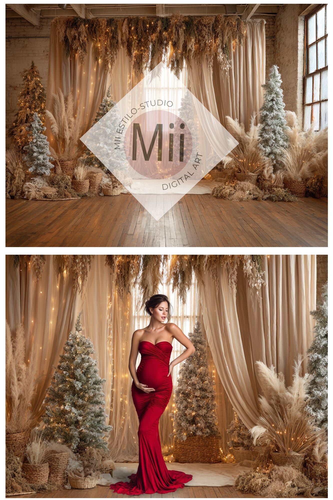 Rustic Snowy Christmas Window/Loft - Mii - Estilo