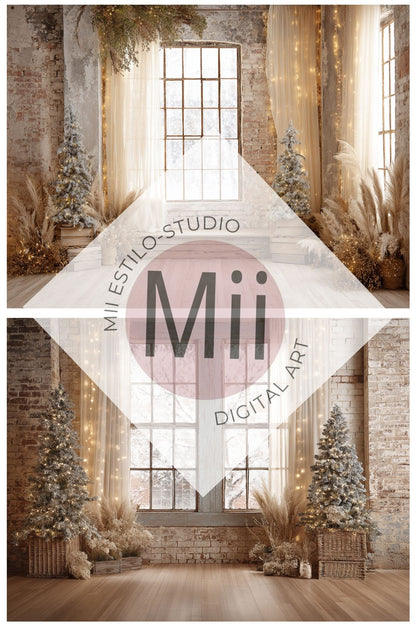Rustic Snowy Christmas Window/Loft - Mii - Estilo