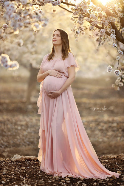 Altheda Maternity Dress - Dusty Pink CLEARANCE SALE - Mii-Estilo.com