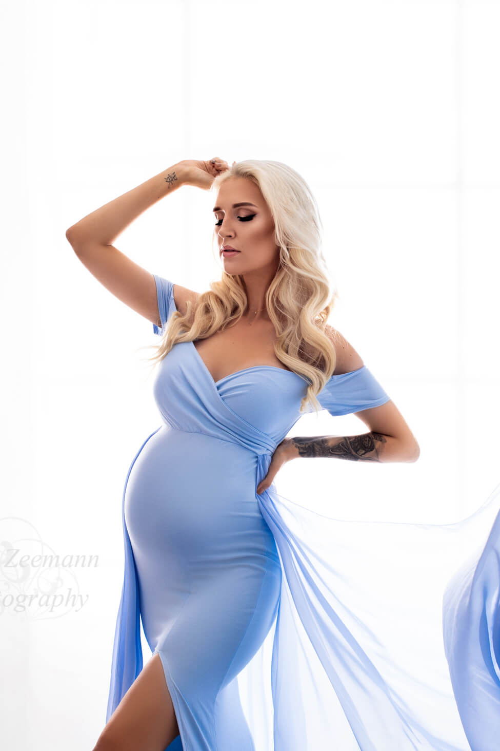 Cliantha Maternity Dress - Azur – Mii-Estilo