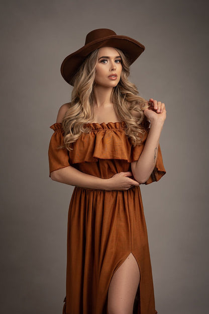 Boho Madeira Dress - Cognac - Mii-Estilo.com