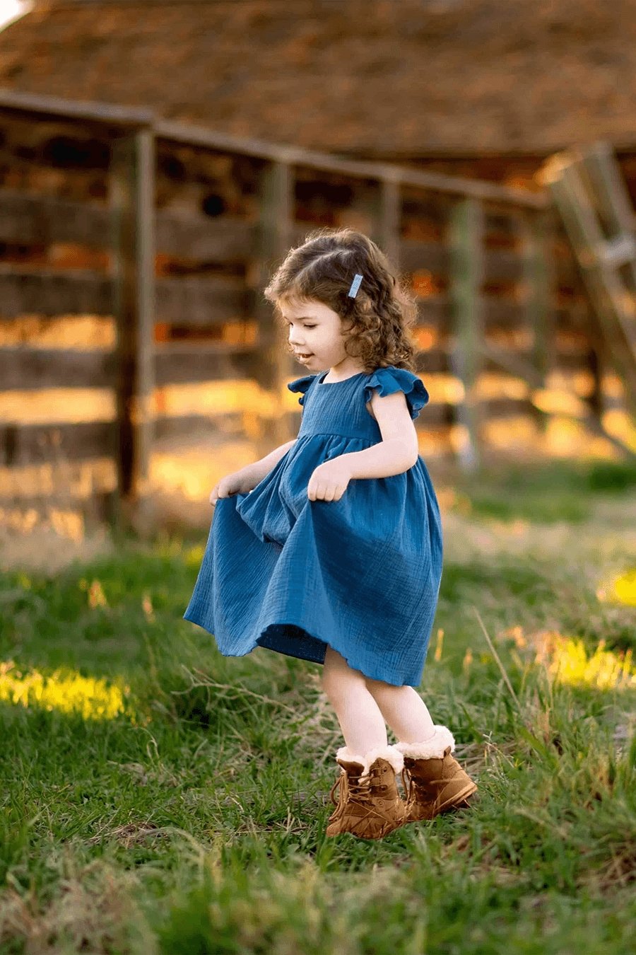 Boho Rio Girls Dress - Denim - Mii-Estilo.com