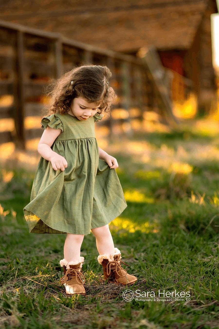 Boho Rio Girls Dress - Olive - Mii-Estilo.com