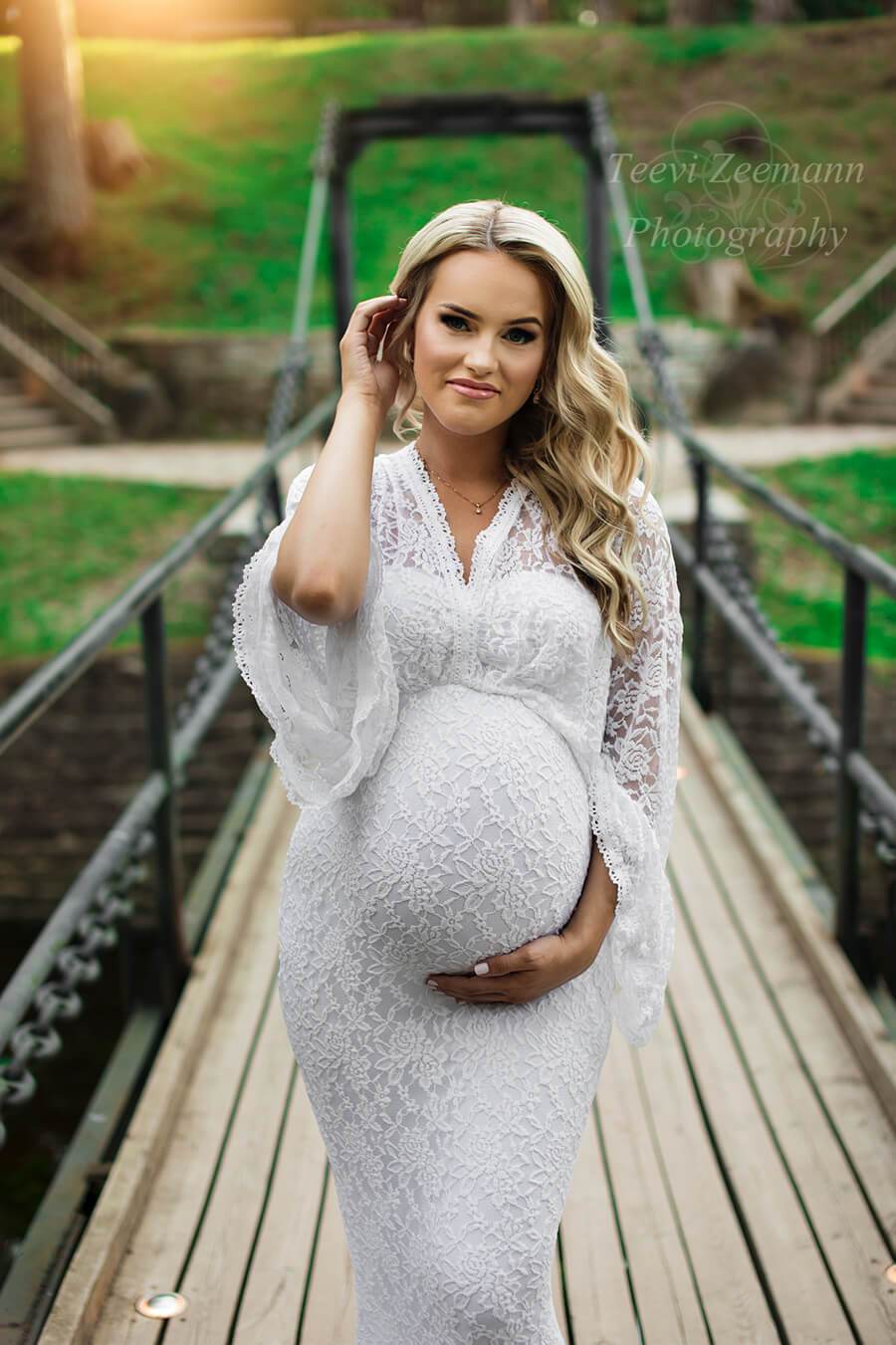Campanula Maternity Dress White - Mii-Estilo.com