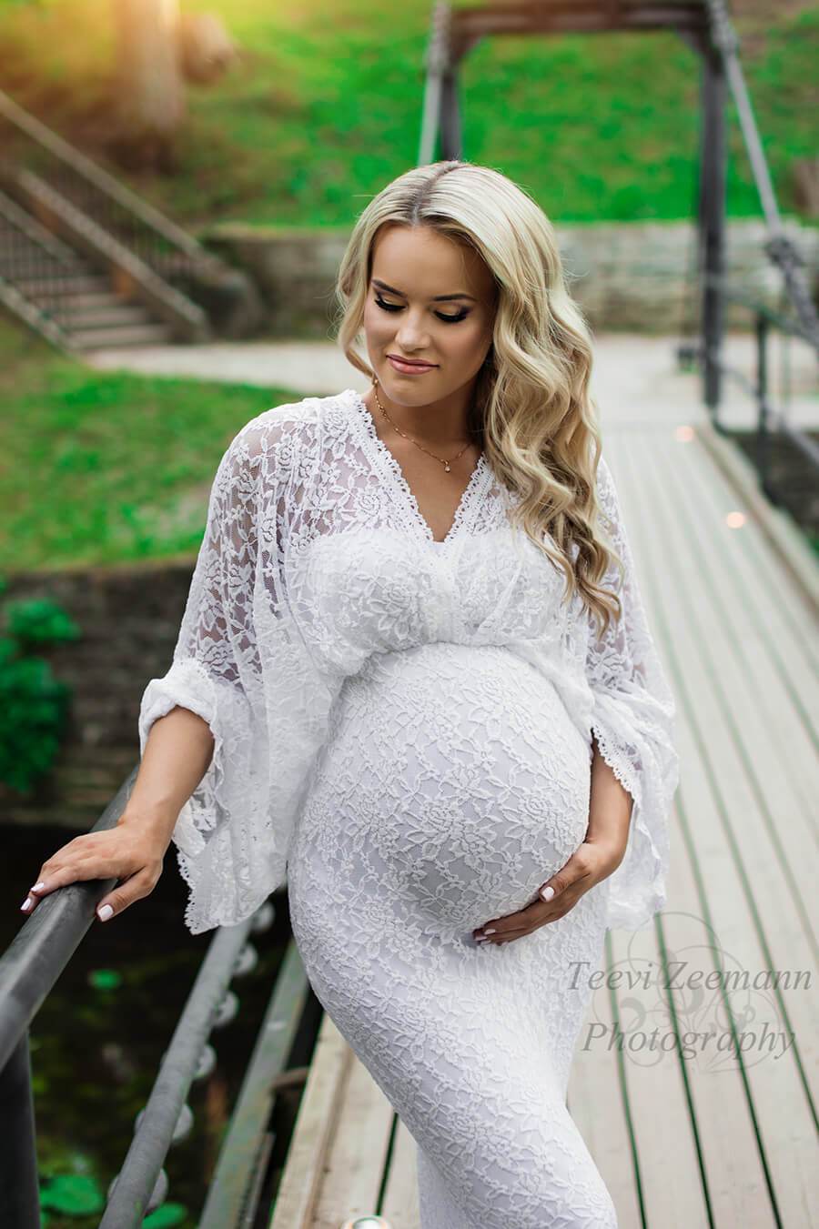 Campanula Maternity Dress White - Mii-Estilo.com