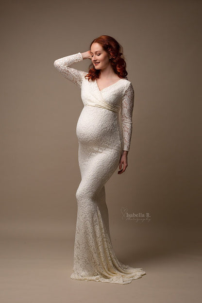Candytuft Maternity Dress Off White - Mii-Estilo.com
