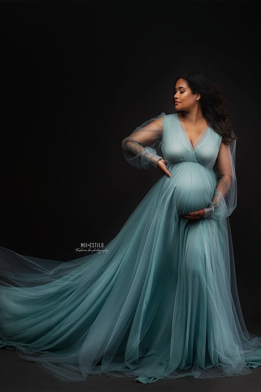 Cliantha Maternity Dress - Azur - Mii-Estilo.com