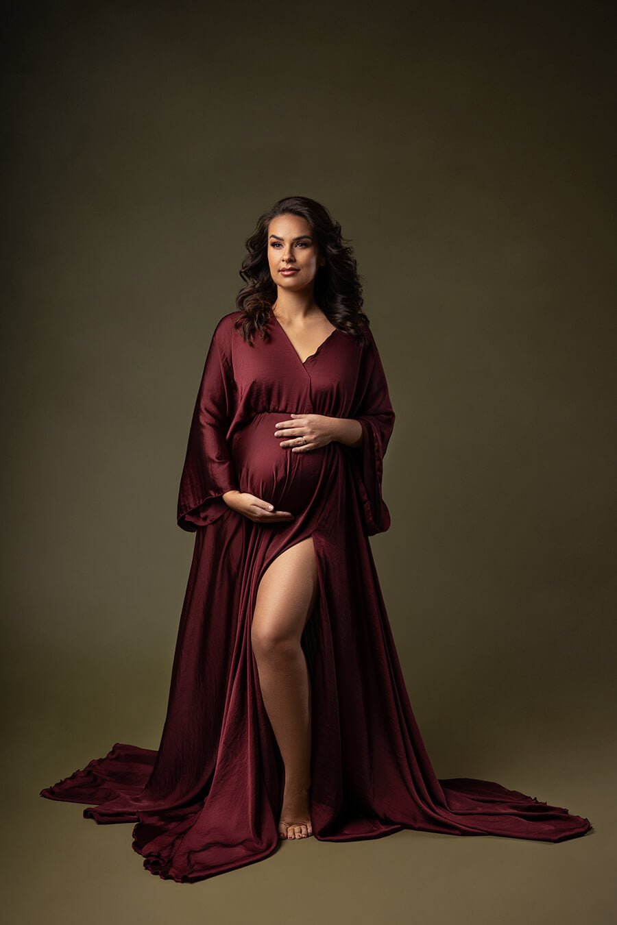 Convallaria Maternity Dress - Bordeaux CLEARANCE SALE - Mii-Estilo