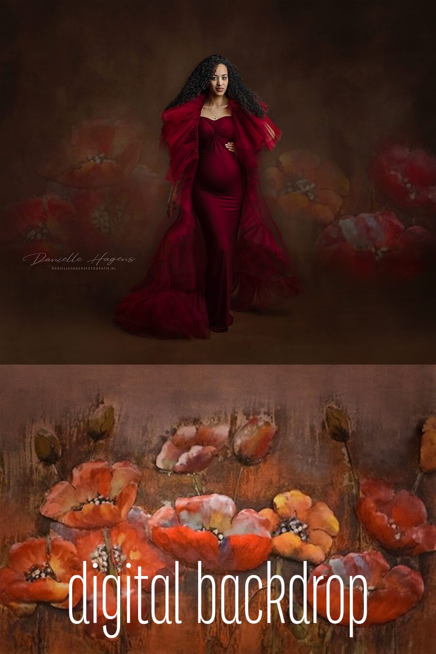 Digital Backdrop Orange Love by Danielle Hagens - Mii-Estilo.com