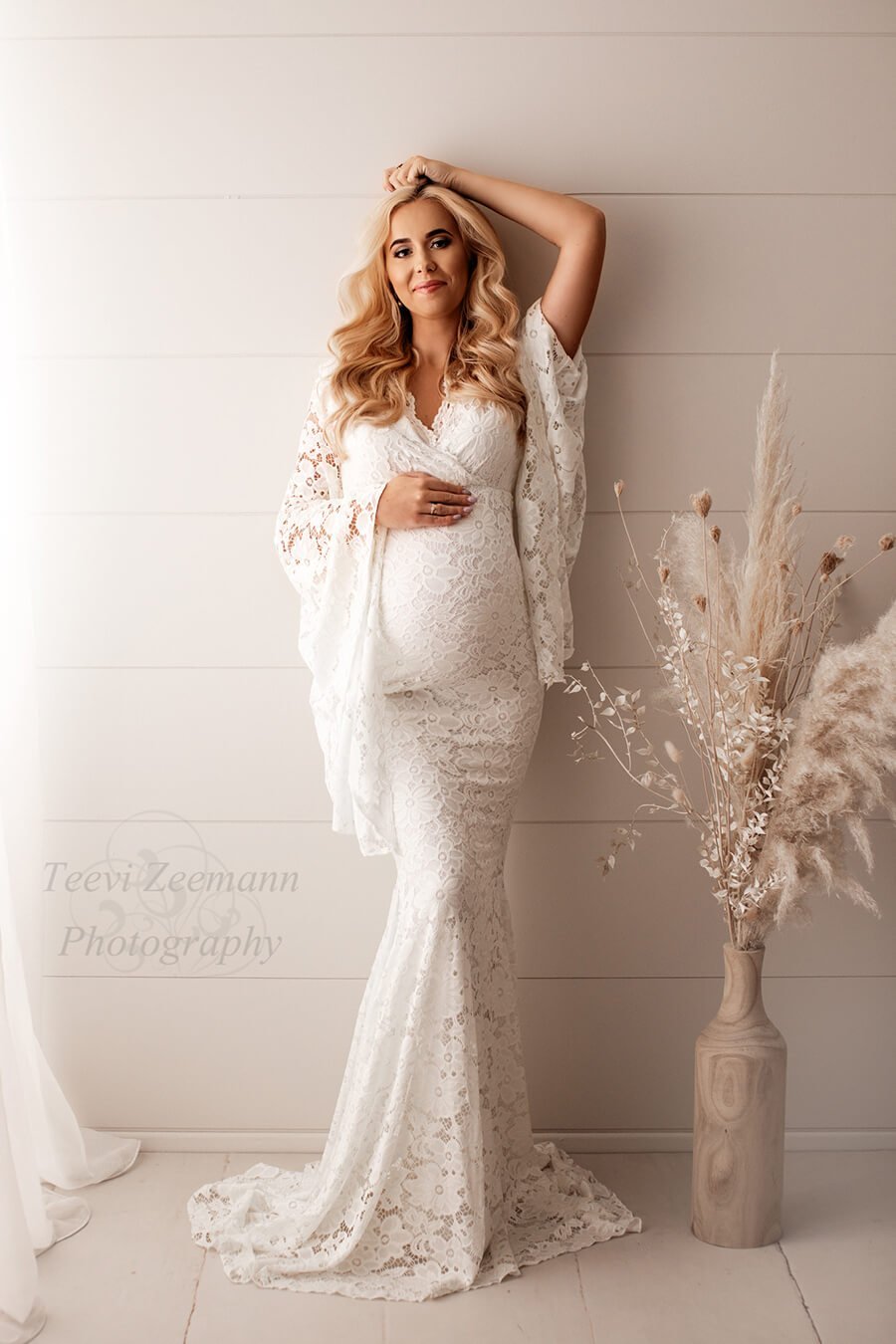 Gloriosa Maternity Dress Off White CLEARANCE SALE - Mii-Estilo