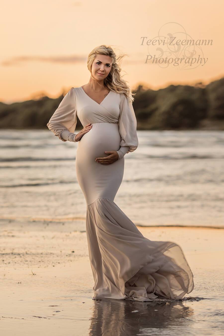 Lita maternity Dress Sand - Mii-Estilo.com