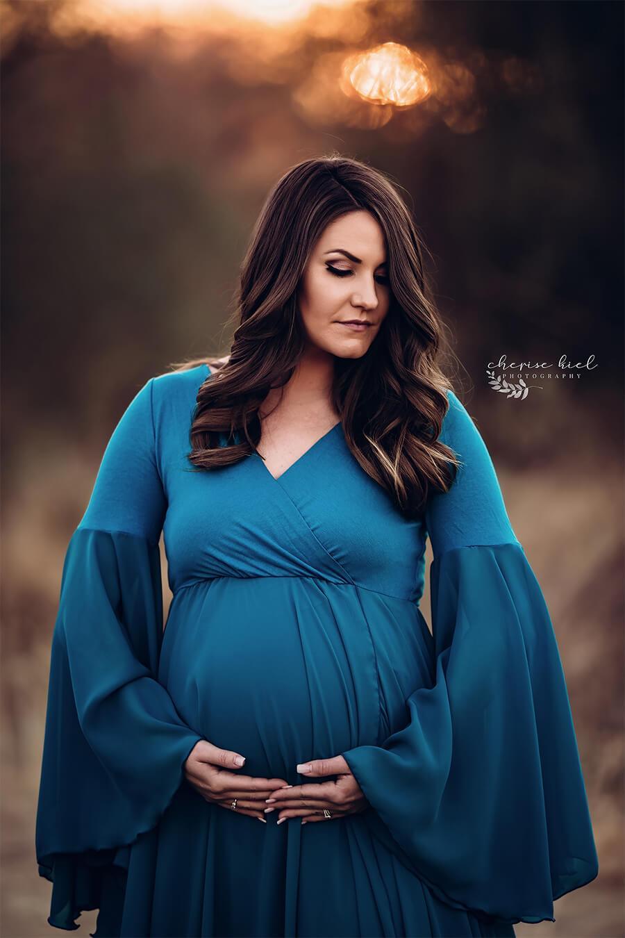 Magnolia Maternity Dress - Light Petrol CLEARANCE SALE - Mii-Estilo