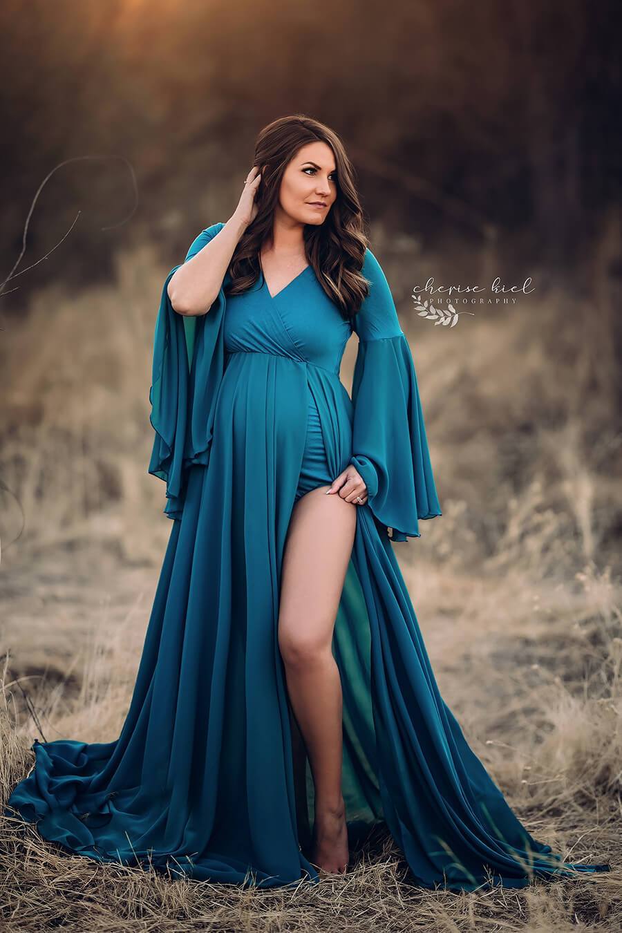 Magnolia Maternity Dress - Light Petrol CLEARANCE SALE - Mii-Estilo