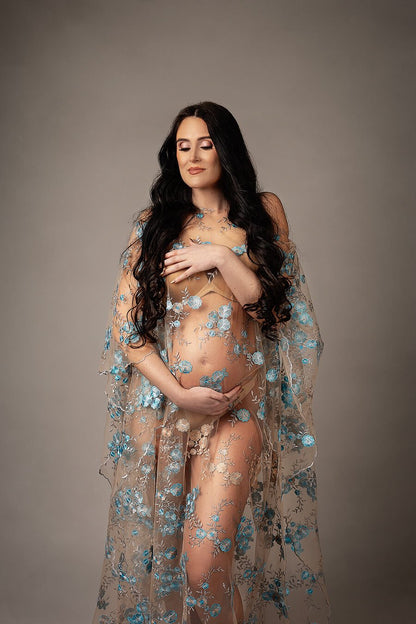 Mesh Blue Kaftan - Limited Stock - Mii-Estilo.com