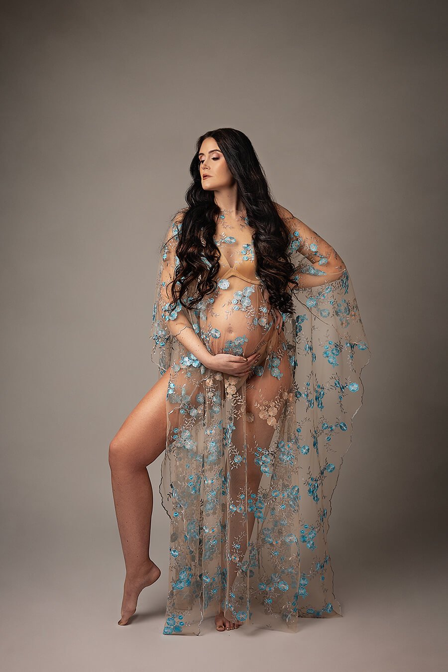 Mesh Blue Kaftan - Limited Stock - Mii-Estilo.com