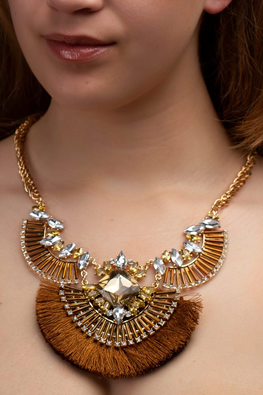 Necklace Cognac/Ocre - Mii-Estilo.com