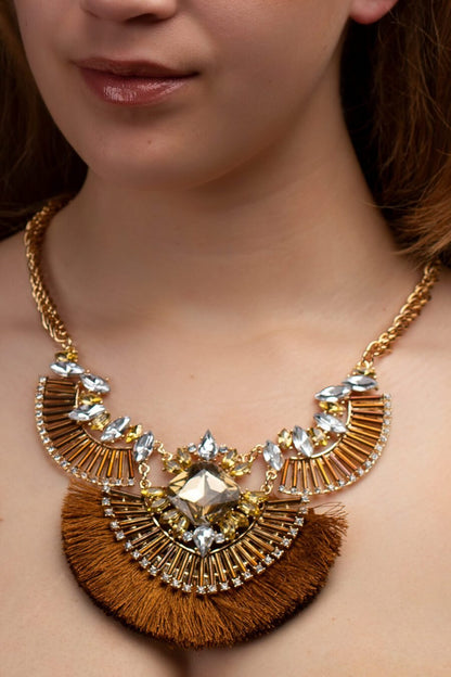 Necklace Cognac/Ocre - Mii-Estilo.com