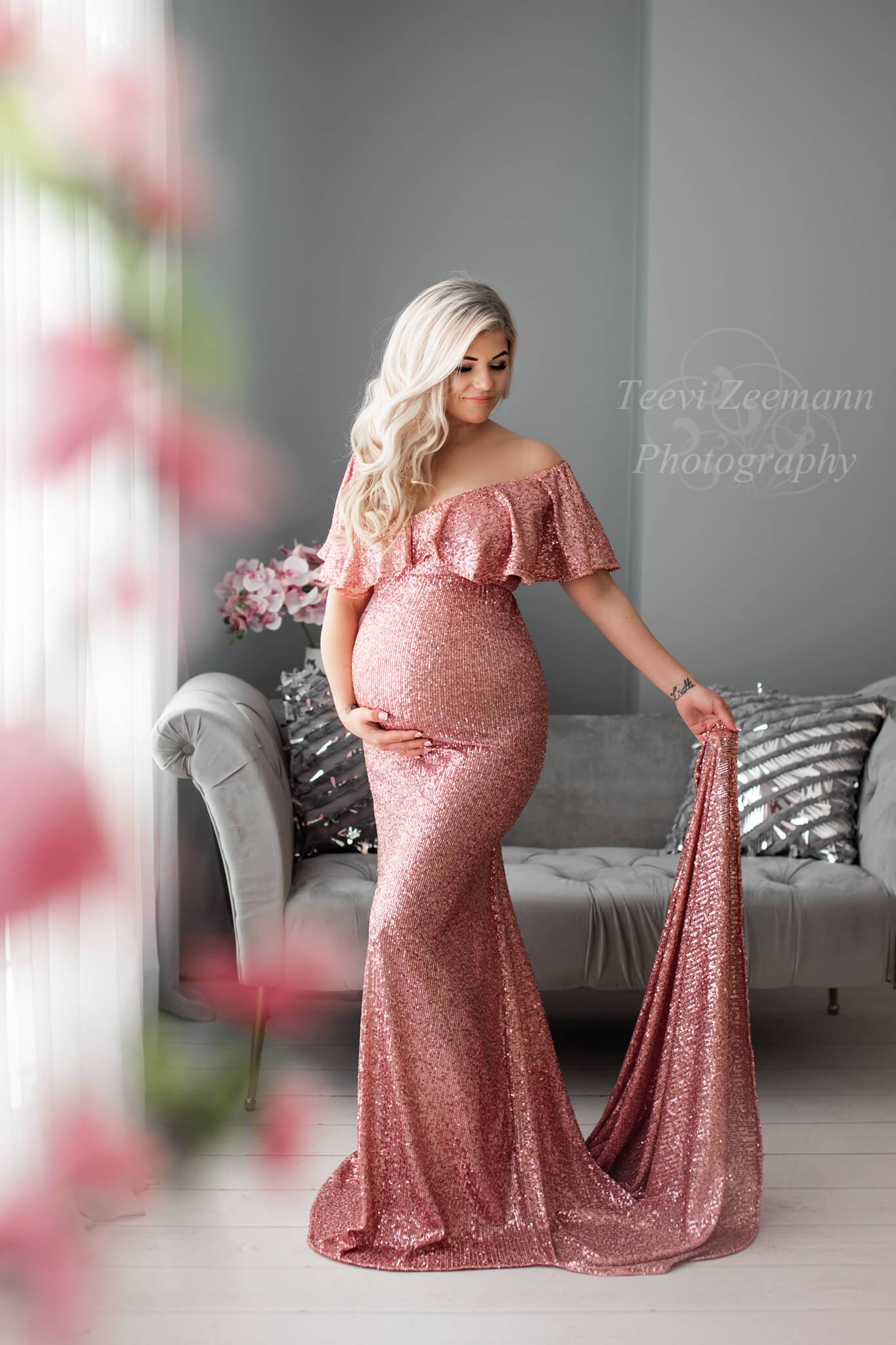 Olearia Maternity Dress Pink - Mii-Estilo.com