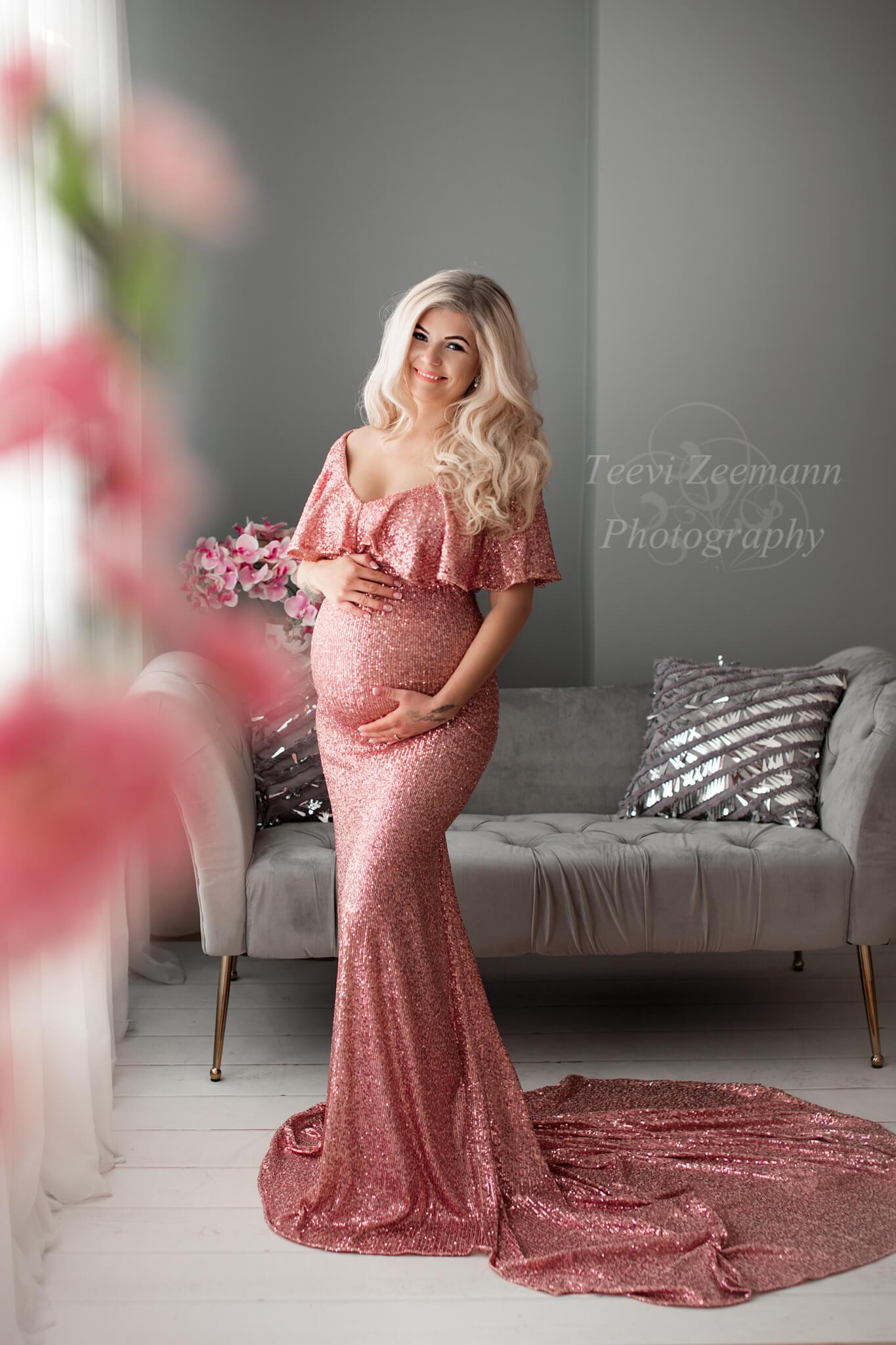 Olearia Maternity Dress Pink - Mii-Estilo.com
