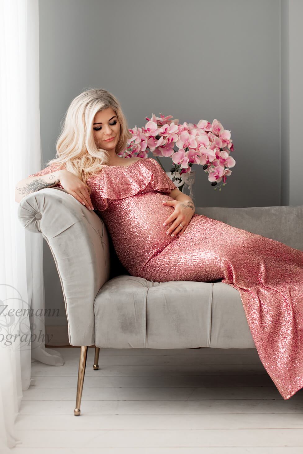 Olearia Maternity Dress Pink - Mii-Estilo.com