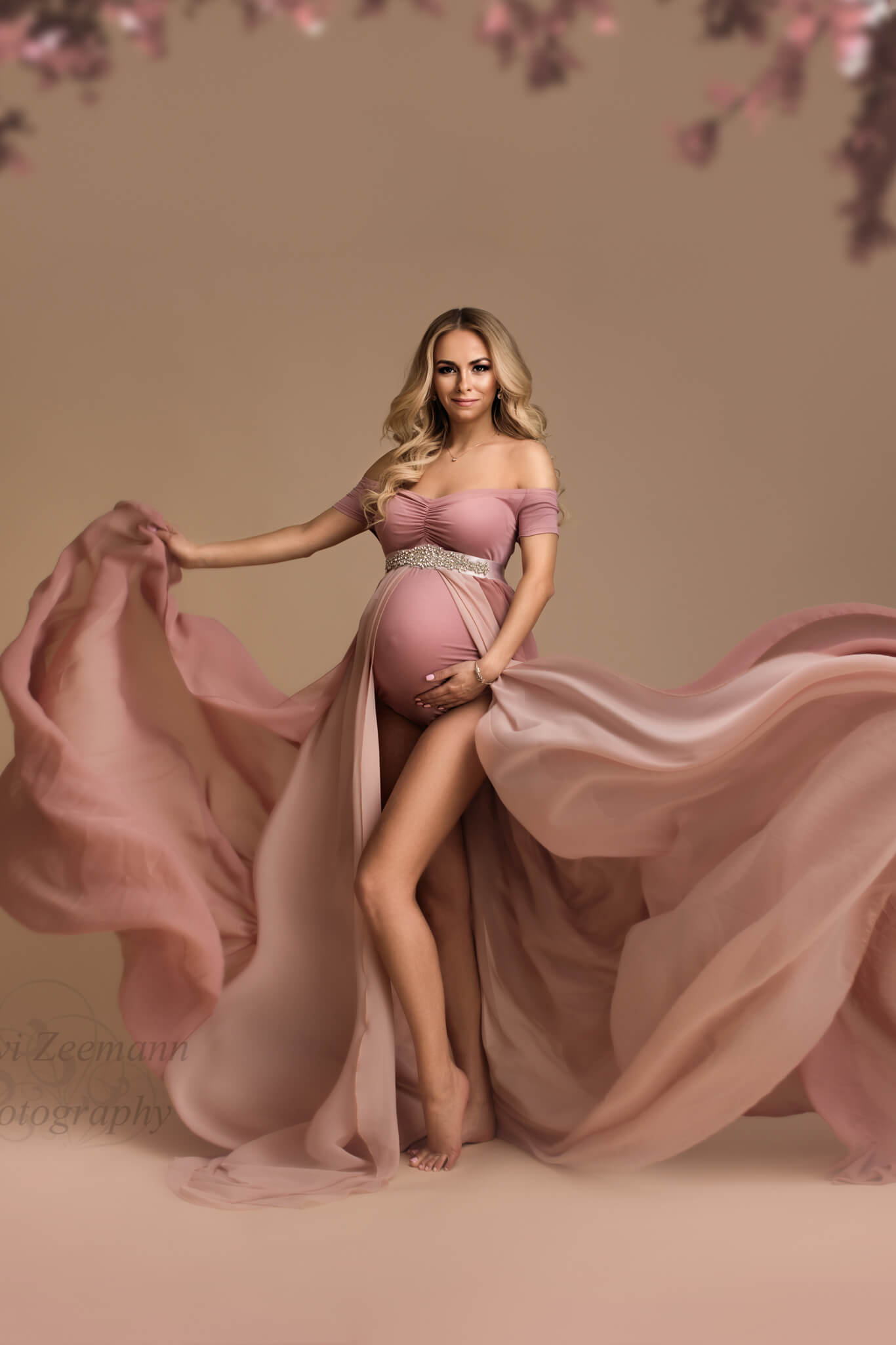 Rosemary Maternity Dress Old Pink/Dusty pink - Mii-Estilo.com