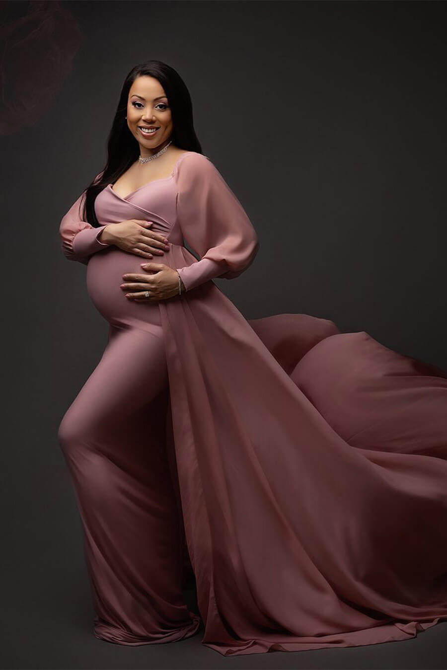 Veronica Maternity Dress Old Pink - Mii-Estilo.com