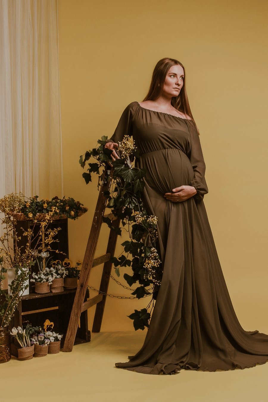 Yoli Maternity Dress - Olive CLEARANCE SALE - Mii-Estilo